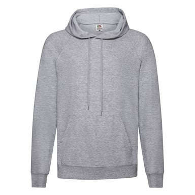 Fruit Of The Loom Unisex Adult Lightweight Hooded Sweatshirt (Heather Grey)
