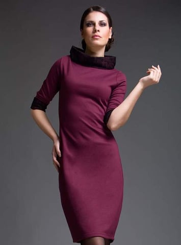 Vestido Punto di Roma entallado con detalle de encaje