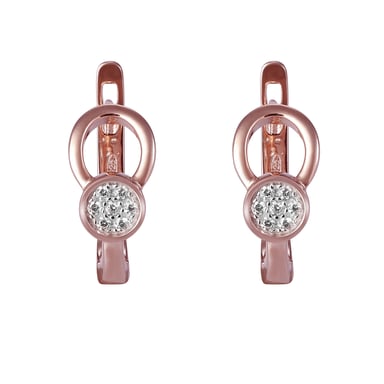 Orphelia 'Ambra' Women's 925 Sterling Silver Hoop Earrings - Rose ZO-7439