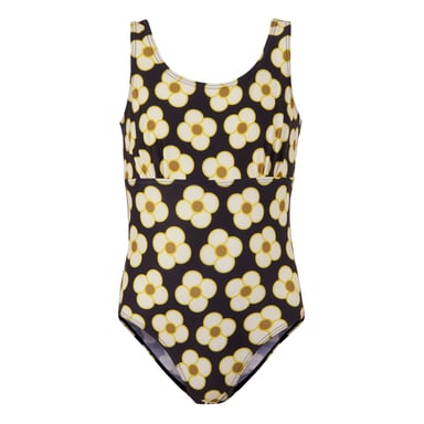 Regatta Girls Orla Kiely Spinning Flower One Piece Swimsuit (Black)