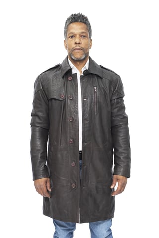 Gabardina de cuero para hombre - Hamburgo