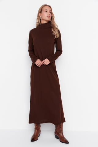 Trendyol Women's Turtleneck Shift Maxi Modest Dress