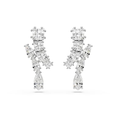 Swarovski 'Matrix' Women's Base Metal Drop Earrings - Silver 5700418