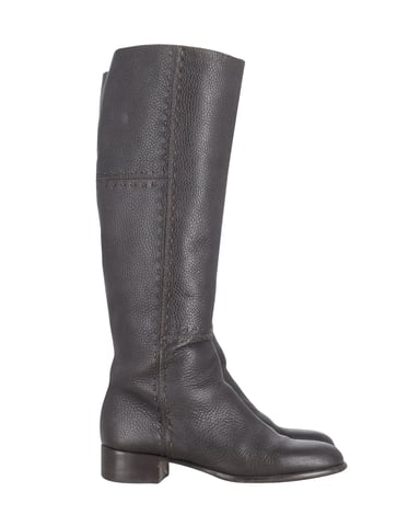Fendi Knee Length Boots in Black Leather