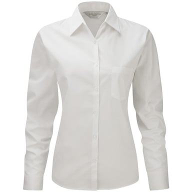 Jerzees Ladies/Womens Long Sleeve Pure Cotton Work Shirt (White)