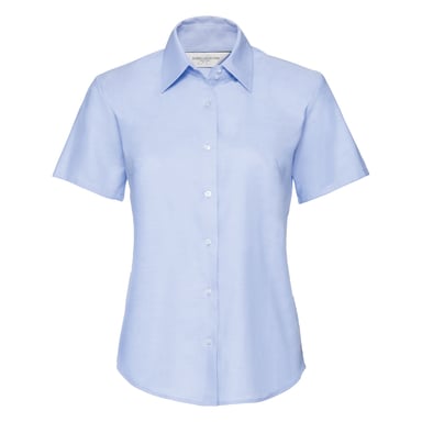 Russell Collection Ladies/Womens Short Sleeve Easy Care Oxford Shirt (Oxford Blue)