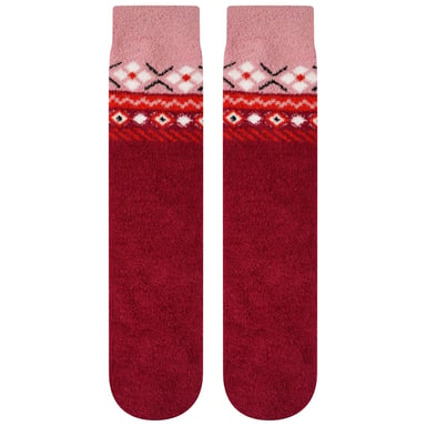 Dare 2B Unisex Adult Festivity Fair Isle Fluffy Christmas Socks (Beetroot/Powder Pink)