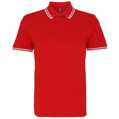 Asquith & Fox Mens Classic Fit Tipped Polo Shirt (Red/ White)