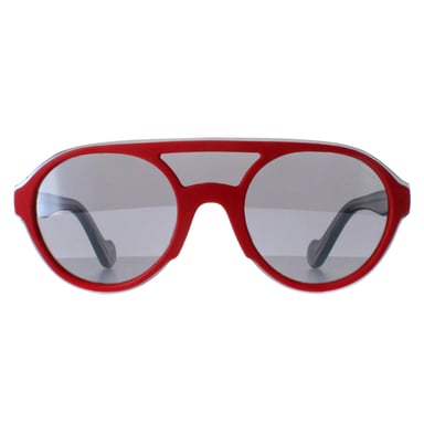 Moncler ML0052 66C gafas de sol de espejo rojo brillante y gris transparente