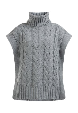 Dreimaster Knitted vest women dark grey melange