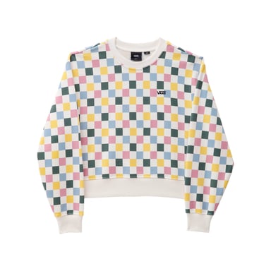 SUDADERA MODA MUJER ALL OVER LS CREW BLANCO