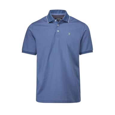 Farah Mens Ferris Polo Shirt (Dusky Blue/White)