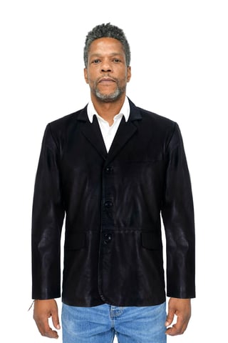 Chaqueta de cuero de tres botones para hombre - Dubai