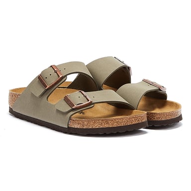 Mens Womens Birkenstock Arizona Birko Flor Nubuck Stone Sandals - (Grey)