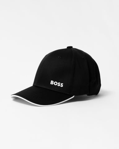 BOSS Green Bold Mens Logo-Print Cap In Cotton Twill