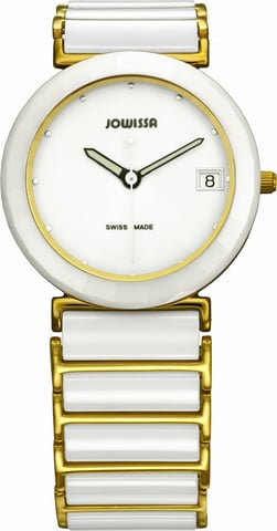 Jowissa: reloj blanco clásico de cerámica para mujer
