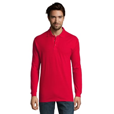 SOLS Mens Star Long-Sleeved Polo Shirt (Red)
