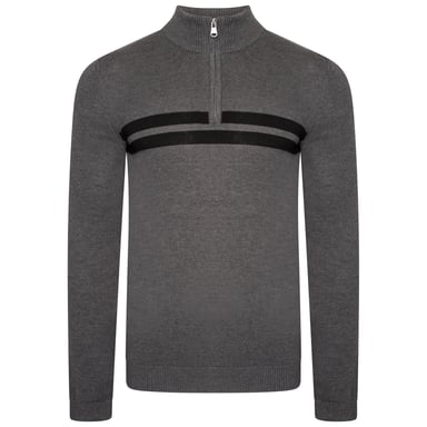 Dare 2B Mens Unite Us Knitted Half Zip Sweatshirt (Charcoal Grey/Black)