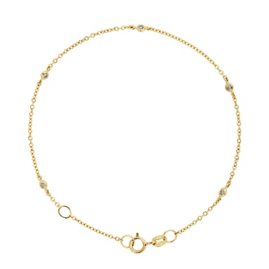 Pulsera de oro blanco Diamantes alternos 0.05 CTS