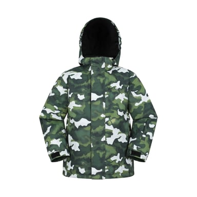 Mountain Warehouse Childrens/Kids Mogal Camo Ski Jacket (Dark Green)