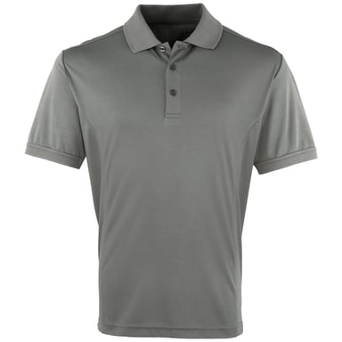 Premier Mens Coolchecker Pique Short Sleeve Polo T-Shirt (Dark Grey)
