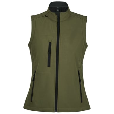 SOLS Womens/Ladies Rallye Soft Shell Bodywarmer Jacket (Dark Green)