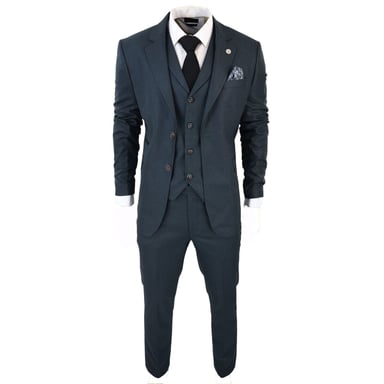 Traje de tres piezas a cuadros Príncipe de Gales color oliva para hombre