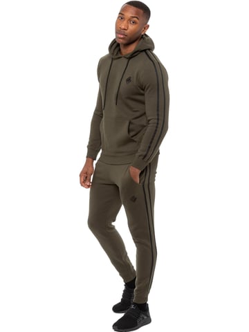 Enzo | Conjunto de Chándal con Capucha y Cinta de Pullover para Hombre - Caqui