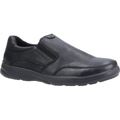 Hush Puppies Mens Aaron Slip On Leather Shoe (Black)