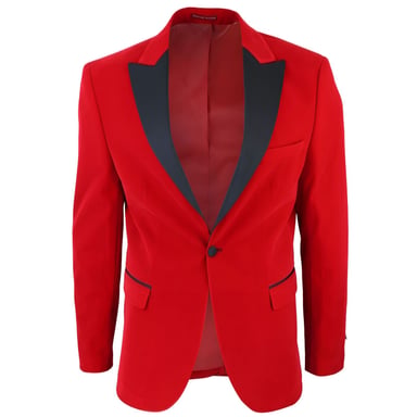 Chaqueta de traje de esmoquin de terciopelo rojo para hombre