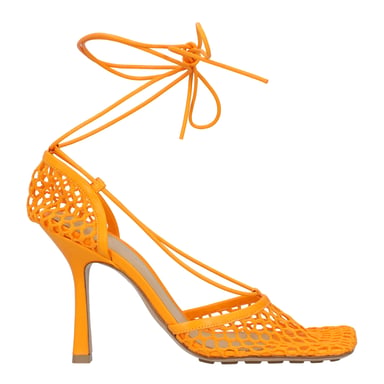 Bottega Veneta Stretch Lace-Up Sandal orange
