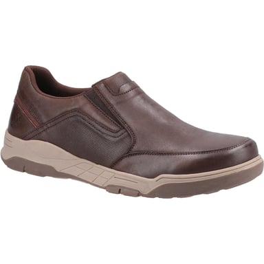 Hush Puppies Mens Fletcher Leather Shoes (Coffee)