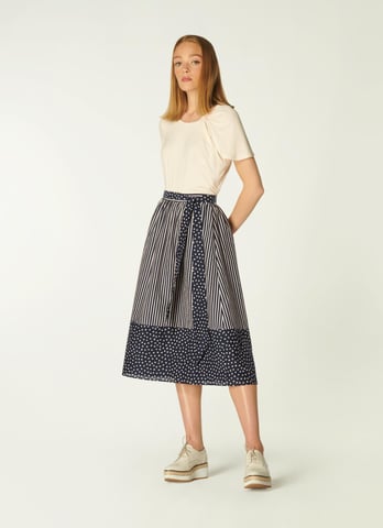 LK Bennett Smith Skirt, Navy/Cream