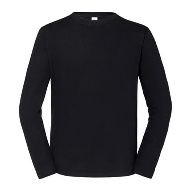 Fruit of the Loom Mens Iconic 195 Premium Ringspun Cotton Long-Sleeved T-Shirt (Black)