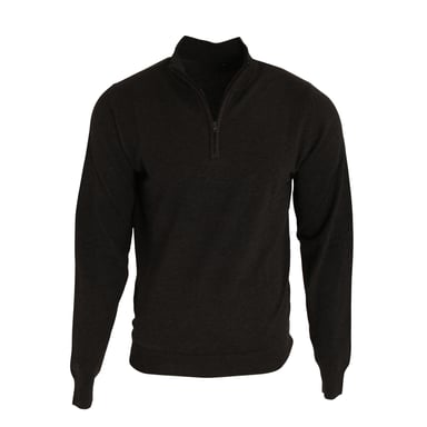 Premier Mens 1/4 Zip Neck Knitted Sweater (Black)