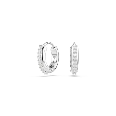 Swarovski 'Matrix' Women's Base Metal Hoop Earrings - Silver 5690670