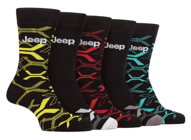 Calcetines de vestir de bambú para hombre | Jeep | Paquete de 5 calcetines transpirables para uso diario - Multi
