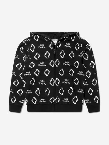 Marcelo Burlon Boys Cotton Logo Print Zip Up Top