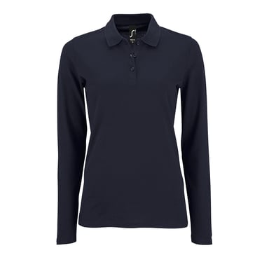 SOLS Womens/Ladies Perfect Long Sleeve Pique Polo Shirt (French Navy)
