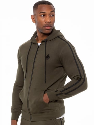 Sudadera con capucha con cremallera para hombre con cinta adhesiva | Enzo Designer Ropa de hombre