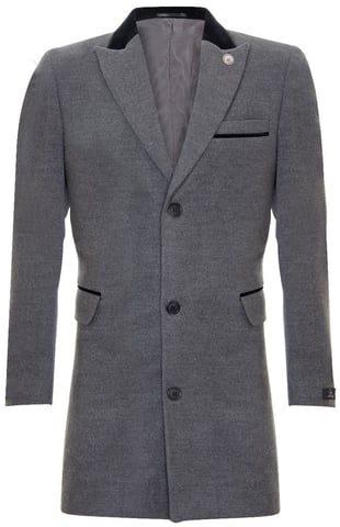 Chaqueta larga Crombie gris 3/4 para hombre, abrigo de tweed de espiga, Peaky Blinder