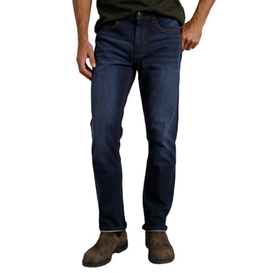 Weird Fish Mens Edward Denim Stretch Straight Jeans (Dark Denim)