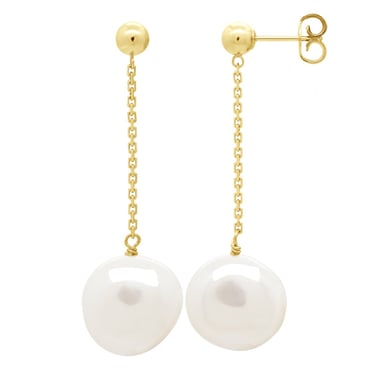 Earrings Real Cultured Freshwater Pearls Baroque 11-12 mm