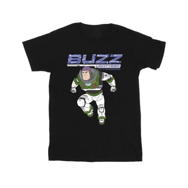 Disney Girls Lightyear Buzz Jump To Action Cotton T-Shirt (Black)