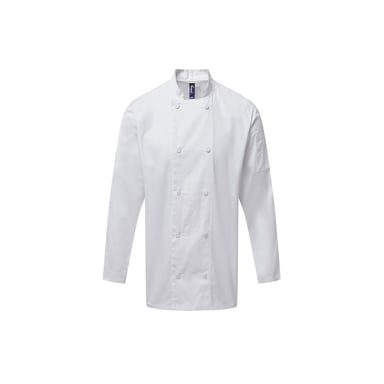 Premier Mens Coolchecker Long-Sleeved Chef Jacket (White)