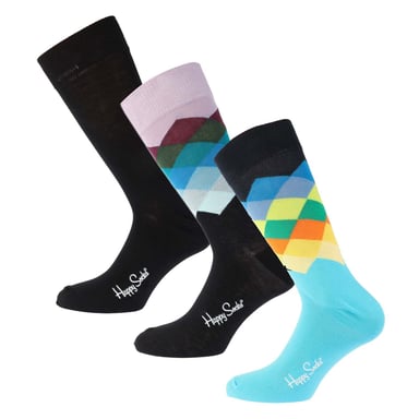 Men's Happy Socks Waterfall 3 Pack Socks in Black