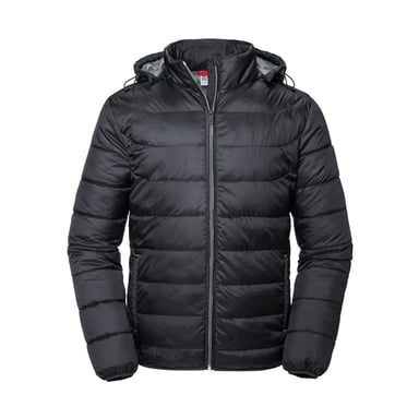 Russell Adults Unisex Hooded Nano Jacket (Black)