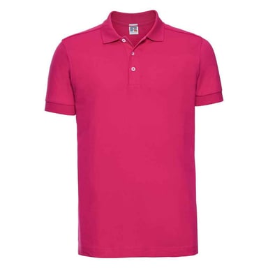 Russell Mens Pique Stretch Polo Shirt (Fuchsia)