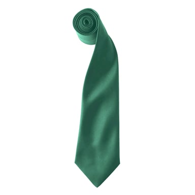 Premier Colours Mens Satin Clip Tie (Pack of 2) (Emerald)