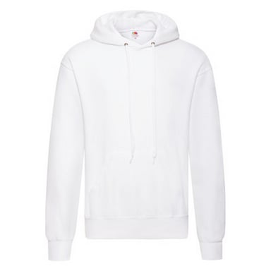 Fruit Of The Loom Unisex Adults Classic Hooded Sweatshirt (White)